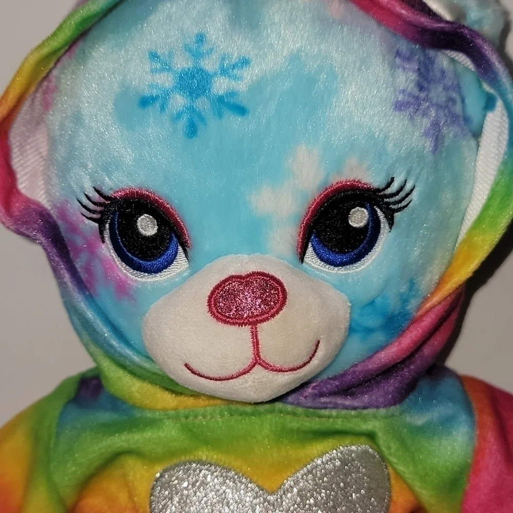 𝅺HTF BLUE SNOWFLAKE BABW Build-A-Bear Stuffed Animal Plush w/shirt, EUC